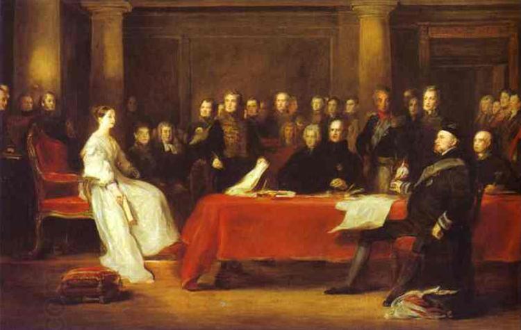 Sir David Wilkie Victoria holding a Privy Council meeting China oil painting art